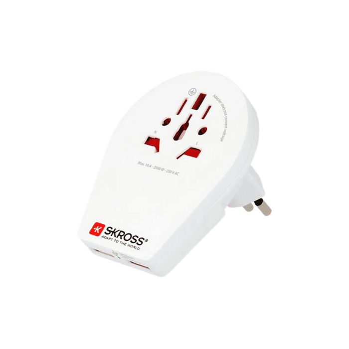 Reiseadapter Country World to CH Italy Brazil USB, weiss