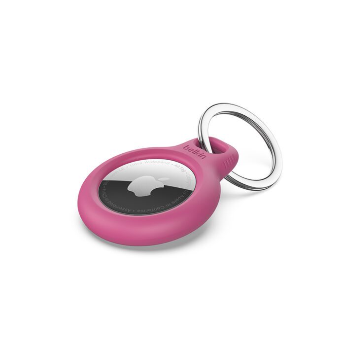 Secure holder for Apple Airtag pink