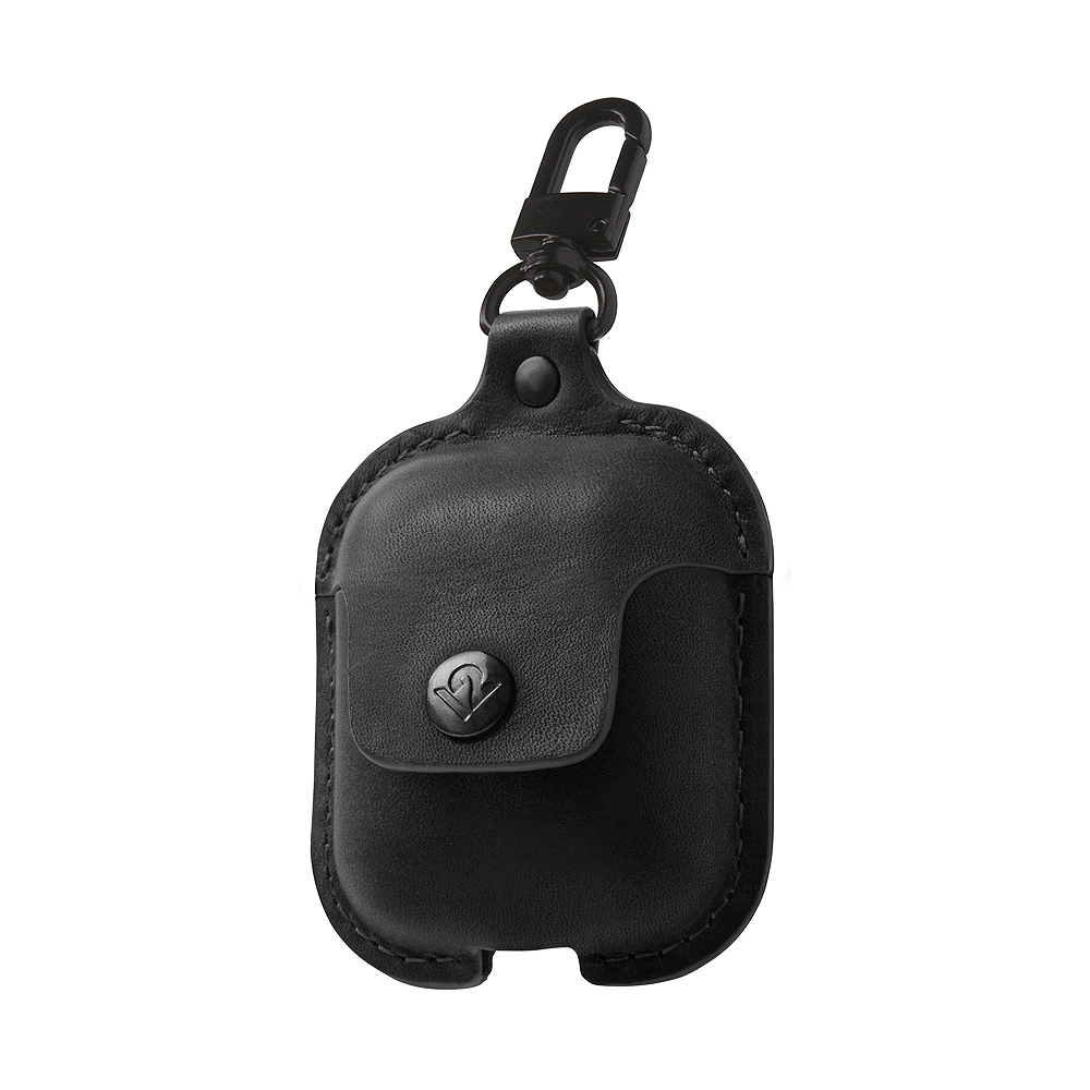 AirSnap Ledertasche für Apple AirPods, Schwarz