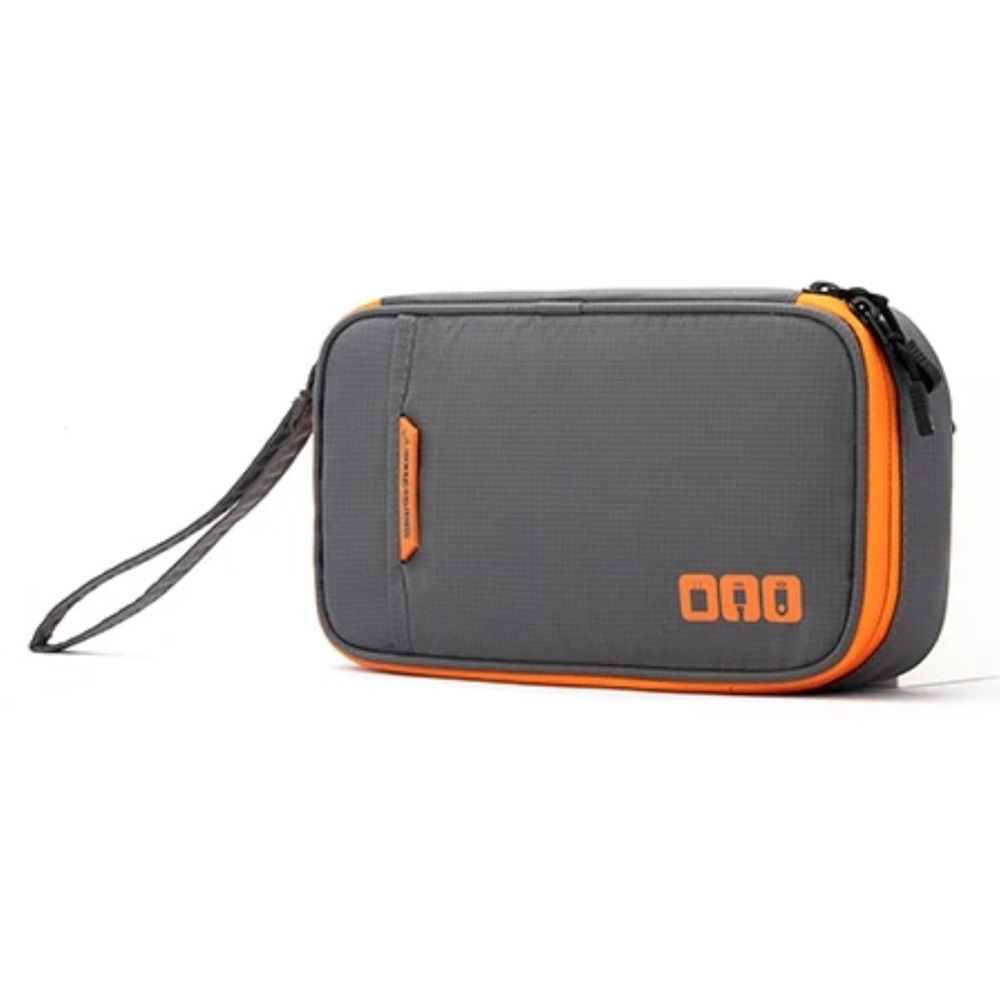 Kabel Organizer Tasche Grau Orange