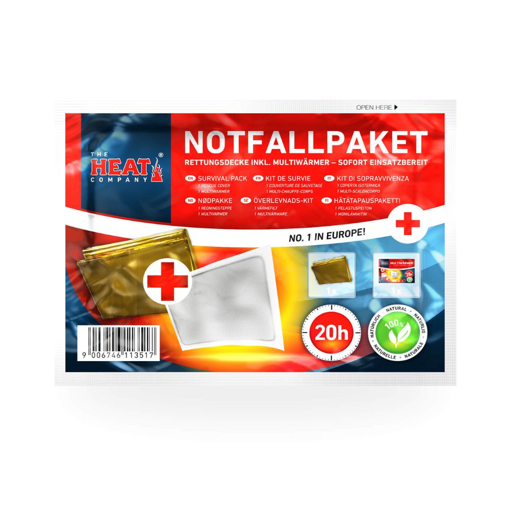 Notfallpaket mit Rettungsdecke - 20 Stunden