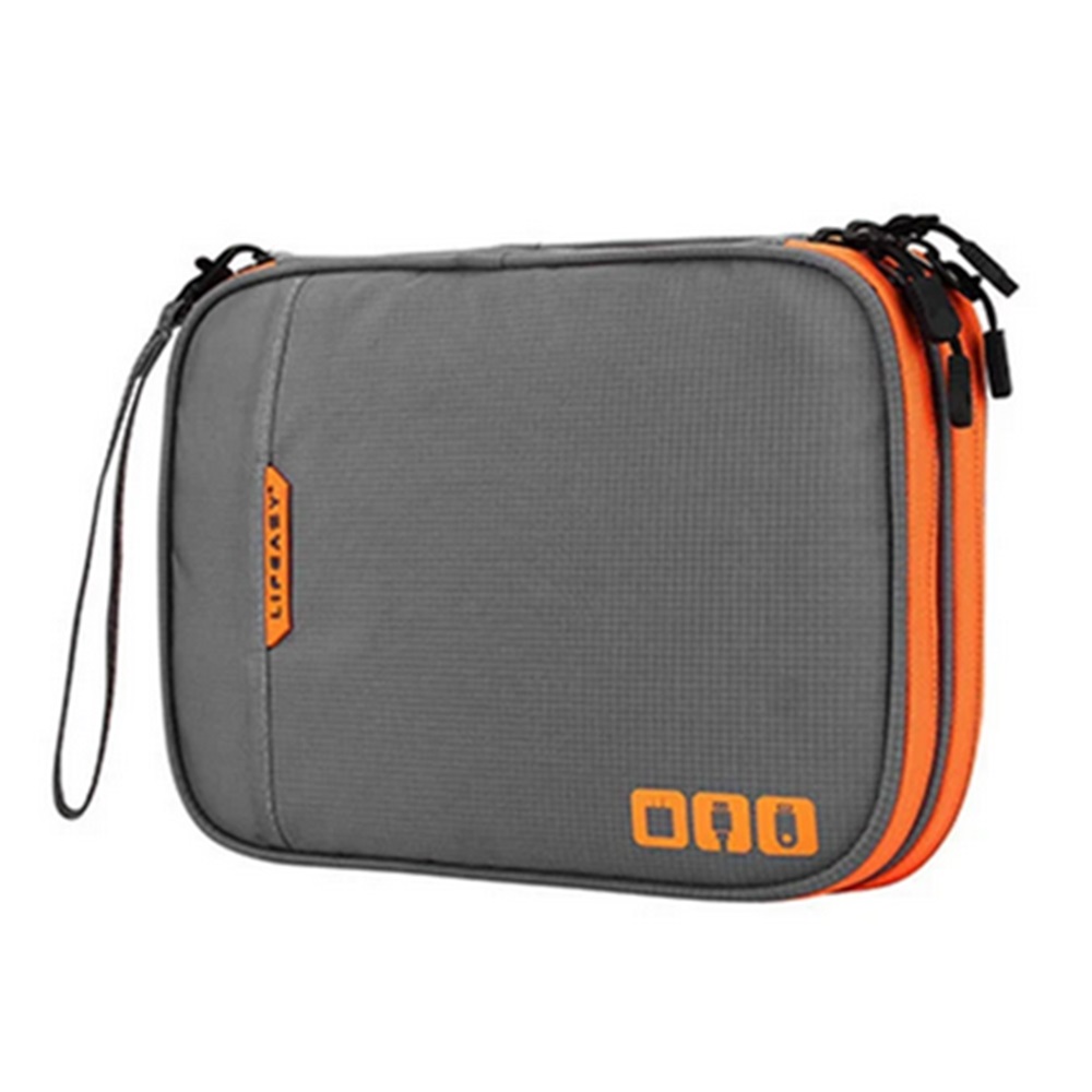 Kabel Organizer Tasche Grau Orange