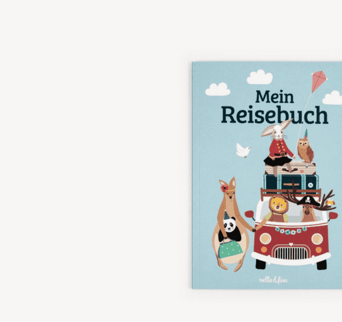 Mein Reisebuch, Ferienbuch für Kinder, Auto mit vielen Tieren