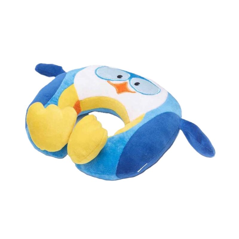 Kinder Nackenkissen - Puffy the Penguin, Blau, Weiss, Gelb, Orange