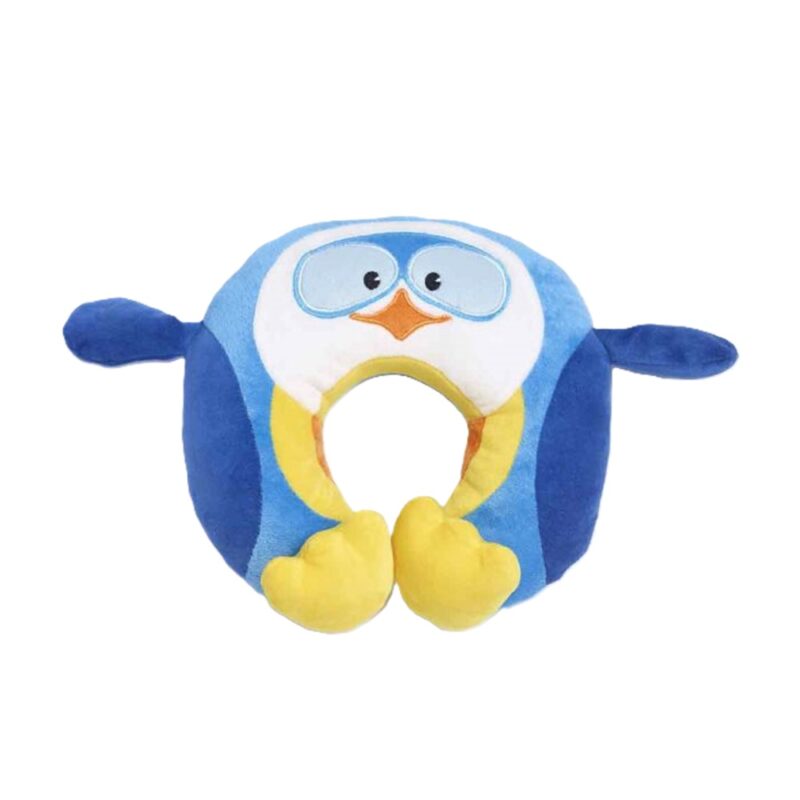 Kinder Nackenkissen - Puffy the Penguin, Blau, Weiss, Gelb, Orange