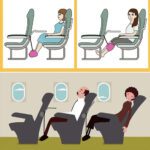 Reise Fusshängematte findet Anwendung im Flugzeug