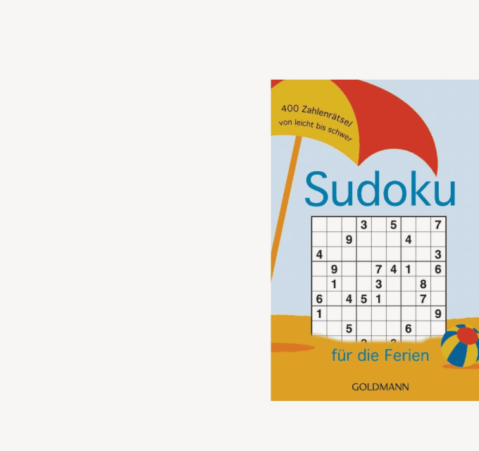 Sudoku Buch, Strand, Schirm, Ball, Himmel