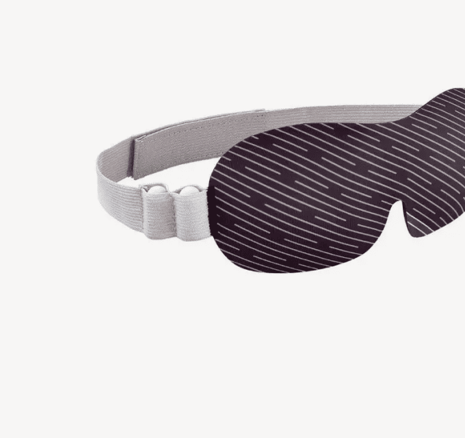 Gewölbte Schlafmaske mit Ohrstöpselhalterung, Schwarz, Grau