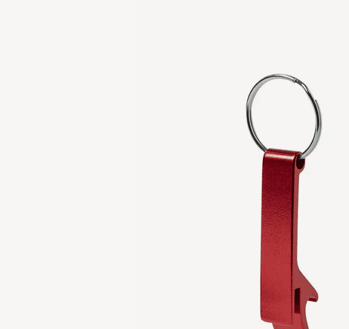 Schlüsselanhänger, Flaschenöffner, Rot