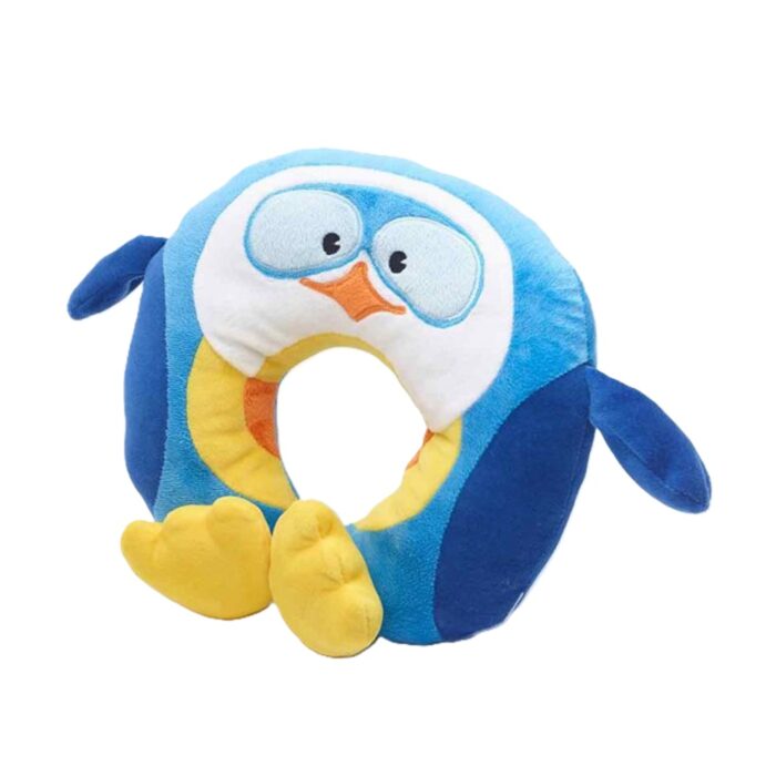 Kinder Nackenkissen - Puffy the Penguin, Blau, Weiss, Gelb, Orange