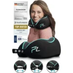 Bequemes Flugzeug-Nackenkissen von FlowZoom: Ergonomisches Design mit verstellbarer Passform für optimalen Halt. Zertifiziert vom IGR Institut für Gesundheit und Ergonomie, ausgezeichnet als „Germany’s Favourite 2023/24“.