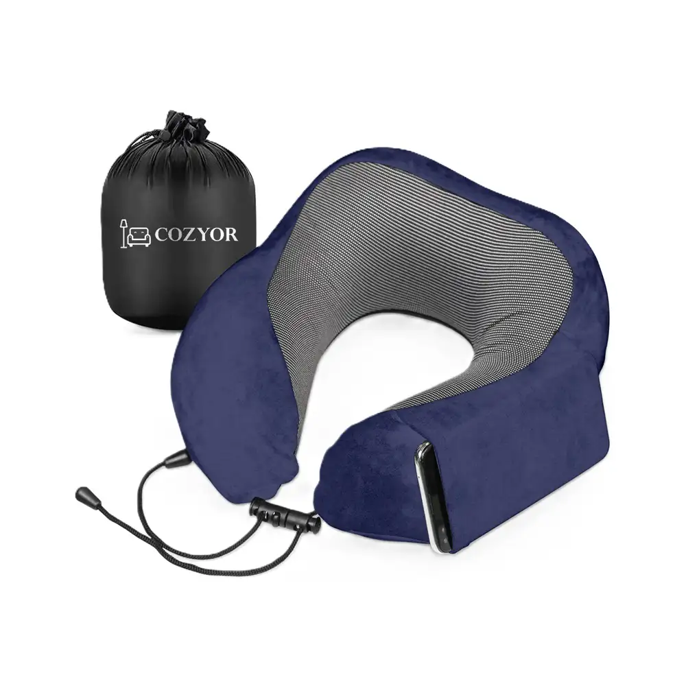 Reise Nackenkissen Memory Foam - Marineblau