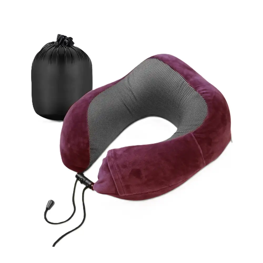 Reise Nackenkissen Memory Foam - Dunkelrot