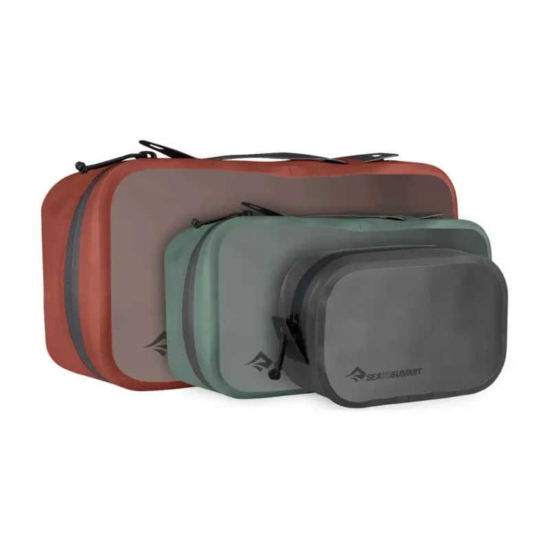 Hydraulic Packing Cube 3er Set – Packwürfel Staubdicht und wasserabweisend Rot, Grün, Schwarz