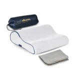Ergonomisches Memory Foam Reisekissen Weiss und Blau