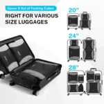 Gonex Koffer Organizer Set 9-teilig Schwarz
