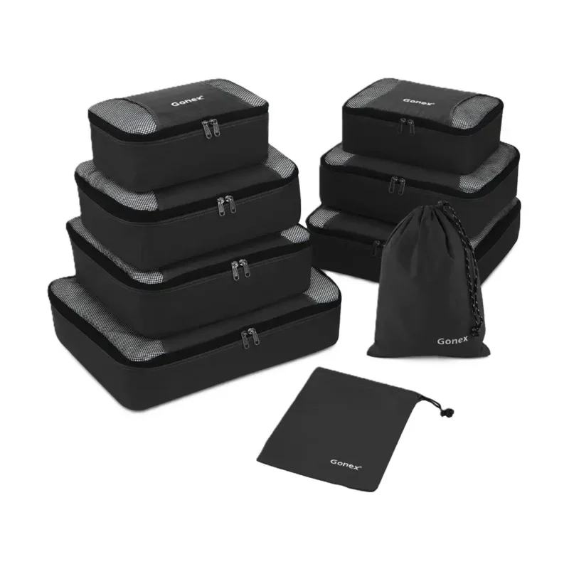 Gonex Koffer Organizer Set 9-teilig Schwarz