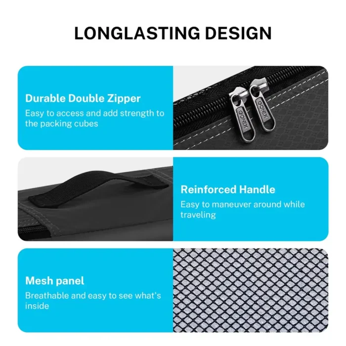 Gonex Koffer Organizer Set 9-teilig Schwarz