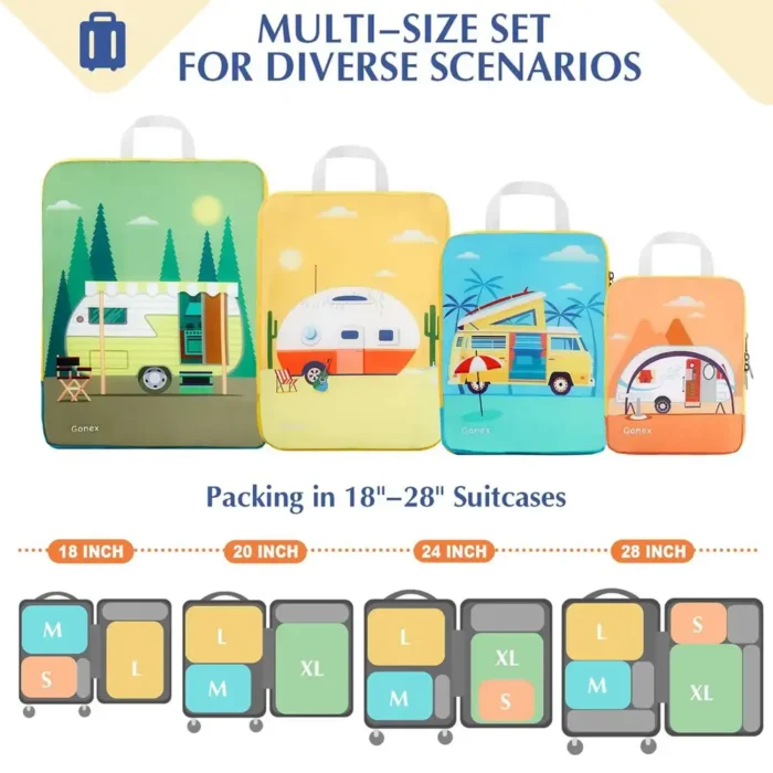 Gonex Kompressions Reise Packwürfel Wohnmobil Set