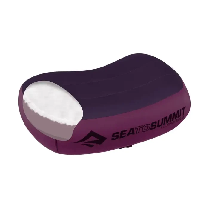 Aeros Premium - aufblasbares Camping Kissen, Magenta Rückseite