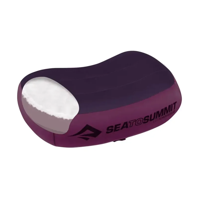 Aeros Premium - aufblasbares Camping Kissen, Magenta Rückseite
