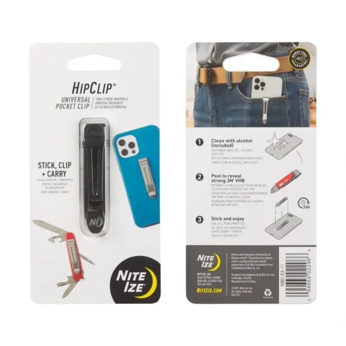 HipClip Selbstklebender Gürtelclip - Für Handy, Sackmesser & mehr