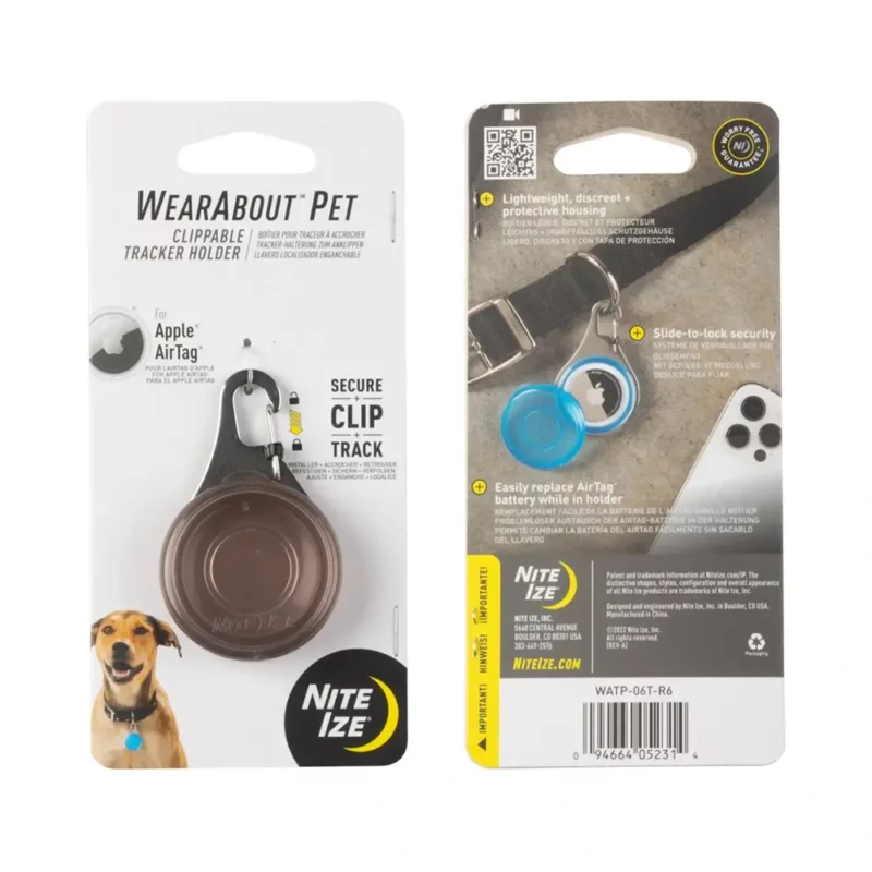 WearAbout® Hunde Tracker Halterung für Halsband – kompatibel mit Apple AirTag Schwarz