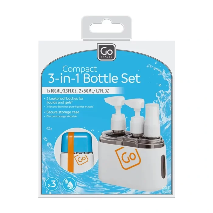 Kompaktes 3-in-1 Reiseflaschen Set