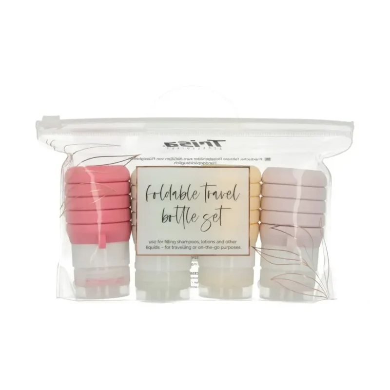 Faltbare Silikon Reiseflaschen Pink, Gelb, Grün, Rosa