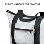 Faltbare Go Travel Tasche mit gedrehten Tragegriffen für hohen Tragekomfort.