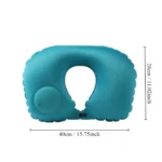 Aufblasbares Nackenkissen mit integrierter Luftpumpe - Blau