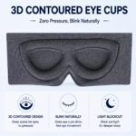 3D Stoff-Schlafmaske mit breitem Stirnband – Bild 4