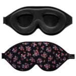 3D Schlafmaske mit Blumenmuster und Ohrstöpseln