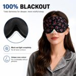 3D Schlafmaske mit Blumenmuster und Ohrstöpseln – Bild 4